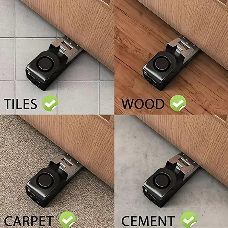 Portable Door Stop Alarm Home Security Travel Safety