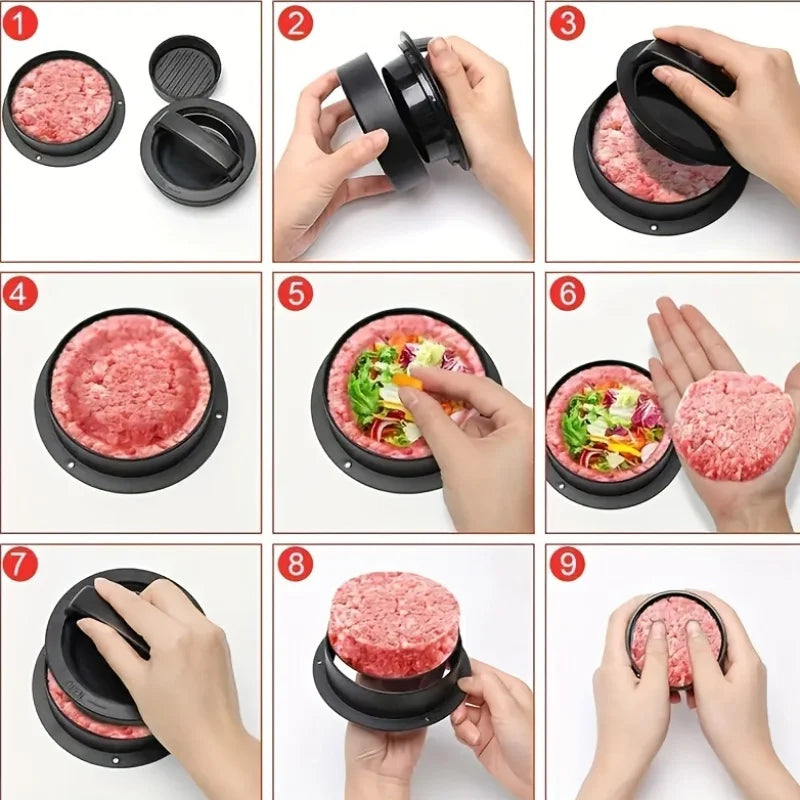 Manual Hamburger Patty Press Meat Burger Maker