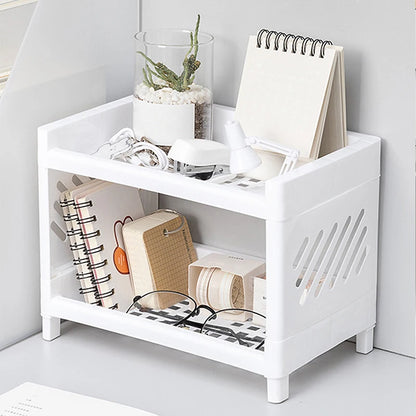 Double Layer Desktop Storage Rack Organizer Stand