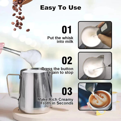 USB Rechargeable Handheld Milk Frother Mixer Blender