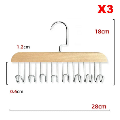 Multifunction Wooden Bra Hanger Wardrobe Organizer Rack