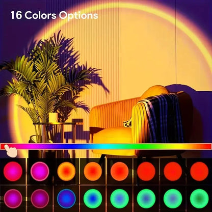 16 Color Sunset Projection Lamp USB LED Light