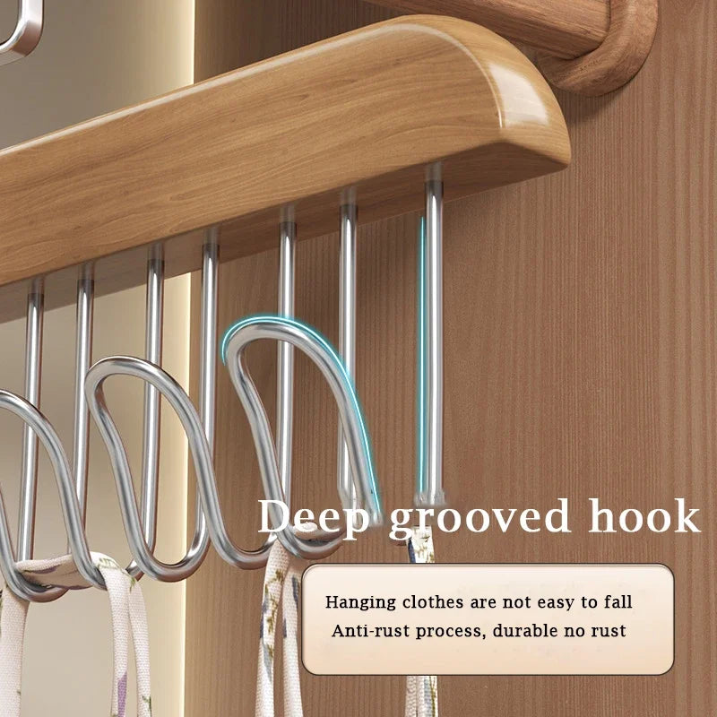 Multifunction Wooden Bra Hanger Wardrobe Organizer Rack