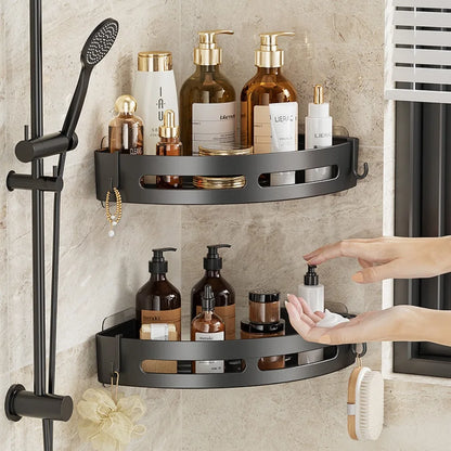No Drill Shower Shelf Strong Adhesive Bathroom Organizer Rack Waterproof