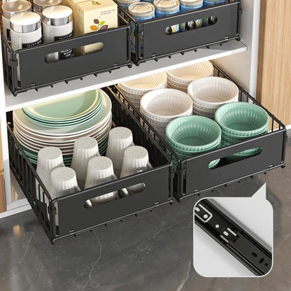 Pull-Out Kitchen Storage Rack Cabinet Organizer Basket