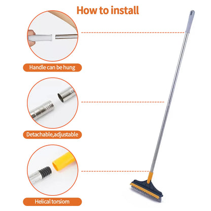 3-in-1 Cleaning Brush Long Handle Floor Scrubber